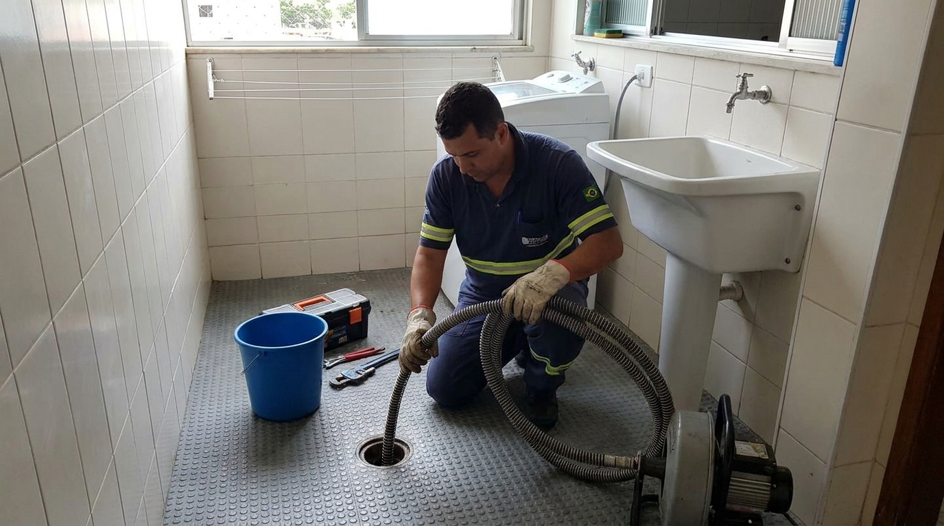 Desentupimento de ralo residencial em Aracaju‑SE