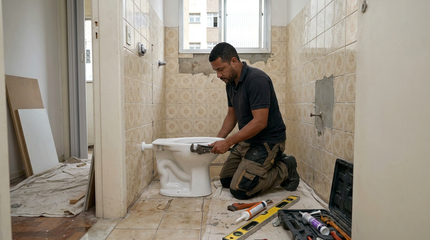 Instalação de vaso sanitário profissional em Aracaju‑SE
